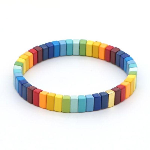 shinus rainbow tile beads bracelet women fashion jewelry 2020 enamel bracelets boho summer moxican elastic multicolor armband, Golden;silver
shinus rainbow tile beads bracelet women fashion jewelry 2020 enamel bracelets boho summer moxican elastic multicolor armband, Golden;silver
