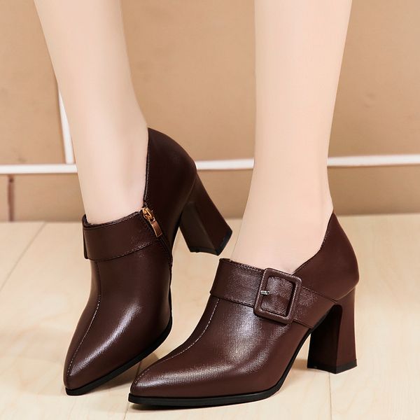 rimocy autumn new buckle pu leather high heeled pumps women solid color pointed toe shoes woman side zipper office shoes femme, Black
rimocy autumn new buckle pu leather high heeled pumps women solid color pointed toe shoes woman side zipper office shoes femme, Black