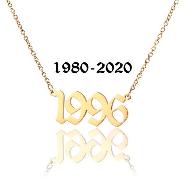 stainless steel years 1980-2020 fashion pendant chocker necklace digits birthday gift ornament jewelry, Silver
stainless steel years 1980-2020 fashion pendant chocker necklace digits birthday gift ornament jewelry, Silver