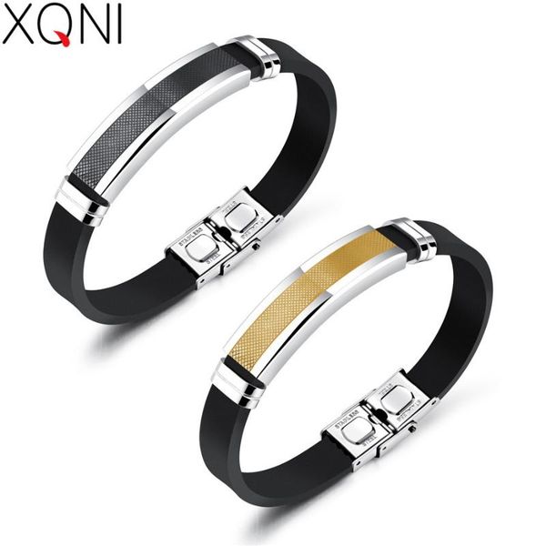 xqni fashion black stainless steel occident silica gel minimalist bracelets & bangles non-fading men for birthday party gift, Golden;silver
xqni fashion black stainless steel occident silica gel minimalist bracelets & bangles non-fading men for birthday party gift, Golden;silver