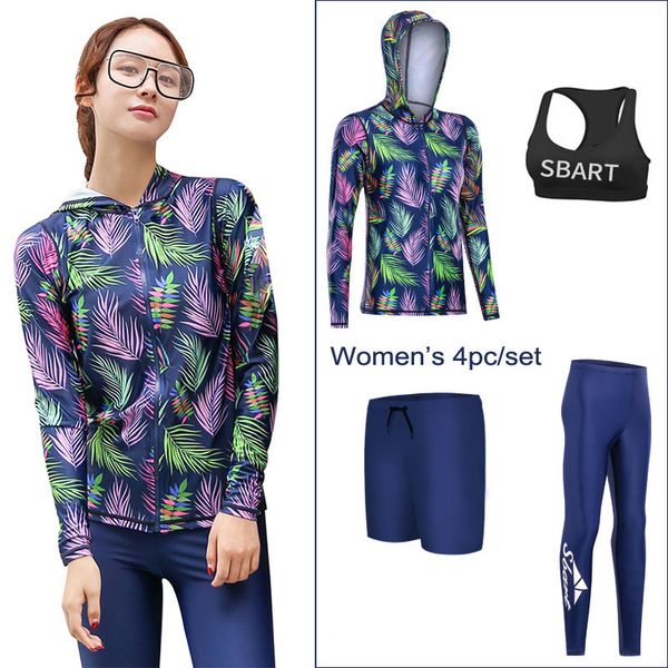 women's printing rash guard set of 4pcs long sleeve zip hoodie jacket & bottom uv protection surfing swimsuit swimwear full
women's printing rash guard set of 4pcs long sleeve zip hoodie jacket & bottom uv protection surfing swimsuit swimwear full