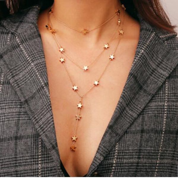 jewelry for women necklace tassel stars pendant multilayer necklace fashion of shipping, Silver
jewelry for women necklace tassel stars pendant multilayer necklace fashion of shipping, Silver