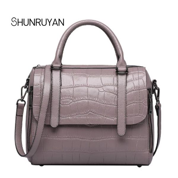 shunruyan 2020 brand design genuine leather women for bag shoulder bags alligator casual tote bag ladies