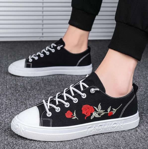 a3207 rose embroidery men shoes sport designer sneakers zapatillas jogging canvas shoes casual running, Black
a3207 rose embroidery men shoes sport designer sneakers zapatillas jogging canvas shoes casual running, Black