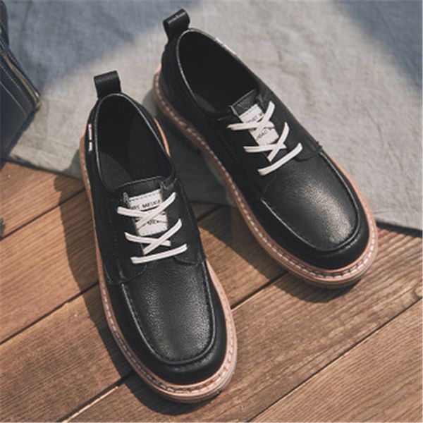 leather shoes female new england low casual shoes for young fashion women leather thick bottom tooling sandals, Black
leather shoes female new england low casual shoes for young fashion women leather thick bottom tooling sandals, Black
