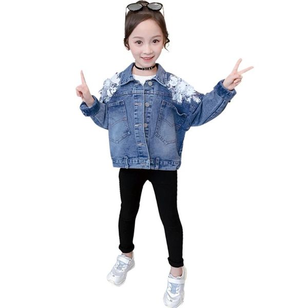 2020 girls jacket lace flower denim jacket for girls single-breasted kids outerwear spring fashion girl clothes for 6 8 10 12 14, Blue;gray
2020 girls jacket lace flower denim jacket for girls single-breasted kids outerwear spring fashion girl clothes for 6 8 10 12 14, Blue;gray