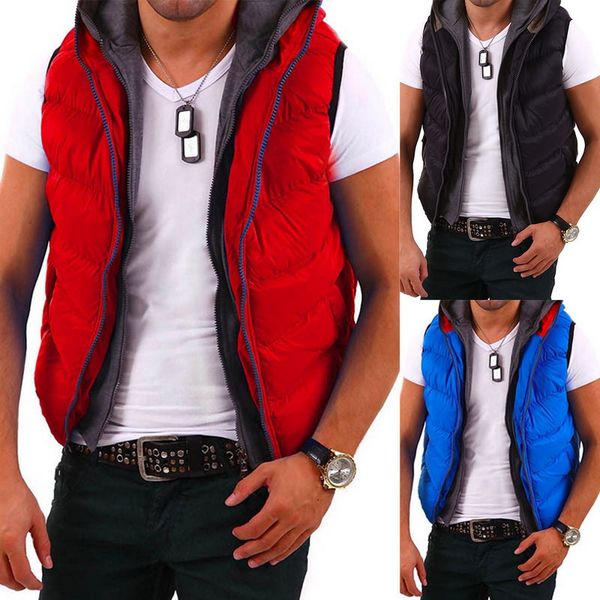 winter jacket men casual hooded vest zipper mens sleeveless jacket thick solid color patchwork waistcoat cotton padded, Black;red
winter jacket men casual hooded vest zipper mens sleeveless jacket thick solid color patchwork waistcoat cotton padded, Black;red