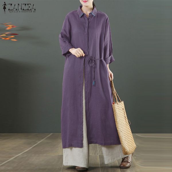 women's autumn blouse kaftan lapel solid tunic zanzea casual long sleeve lace up vestidos blusas female button long shirts, White
women's autumn blouse kaftan lapel solid tunic zanzea casual long sleeve lace up vestidos blusas female button long shirts, White