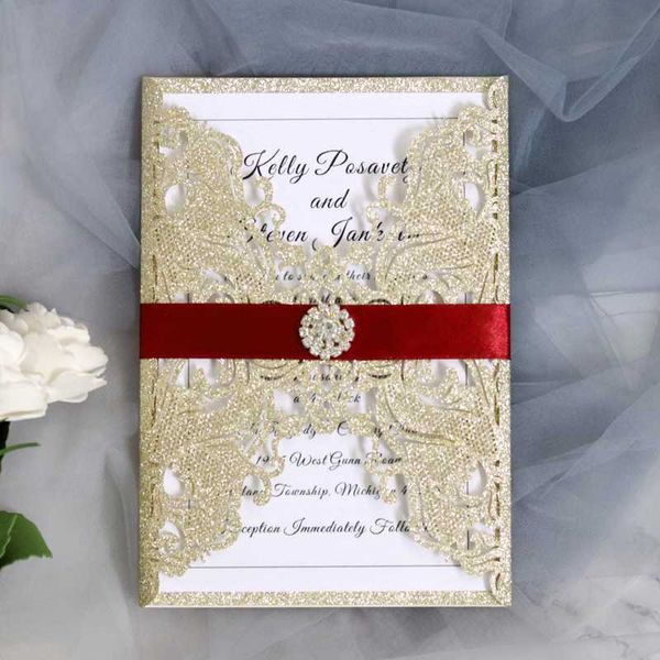 (100 pieces/lot) gold glittery customize printed wedding invitation card luxury engagement baptism crystal invitations ic128g
(100 pieces/lot) gold glittery customize printed wedding invitation card luxury engagement baptism crystal invitations ic128g