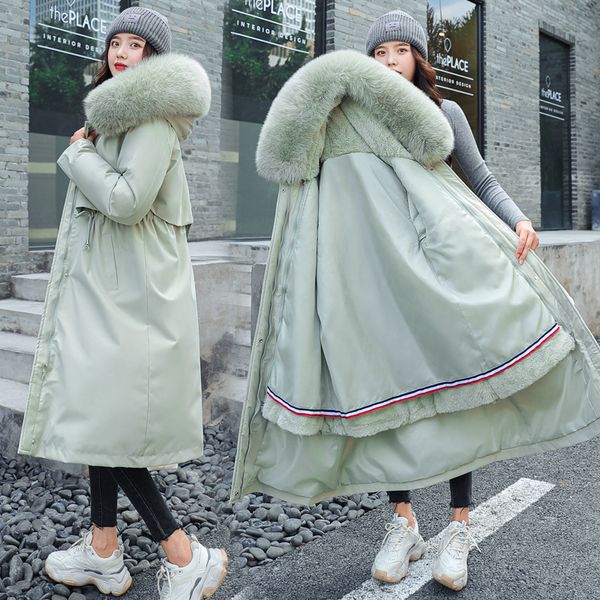 wool liner winter long jacket for women hooded solid x-long coat female 2020 slim with fur collar casual thick women's parkas, Black
wool liner winter long jacket for women hooded solid x-long coat female 2020 slim with fur collar casual thick women's parkas, Black