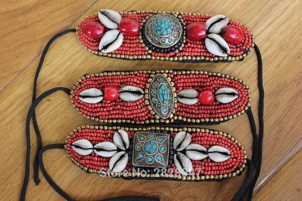 br426 ethnic tibetan colorful stone belt women bracelet handmade nepal multi mini red beads brass charm girls bangle, Golden;silver
br426 ethnic tibetan colorful stone belt women bracelet handmade nepal multi mini red beads brass charm girls bangle, Golden;silver