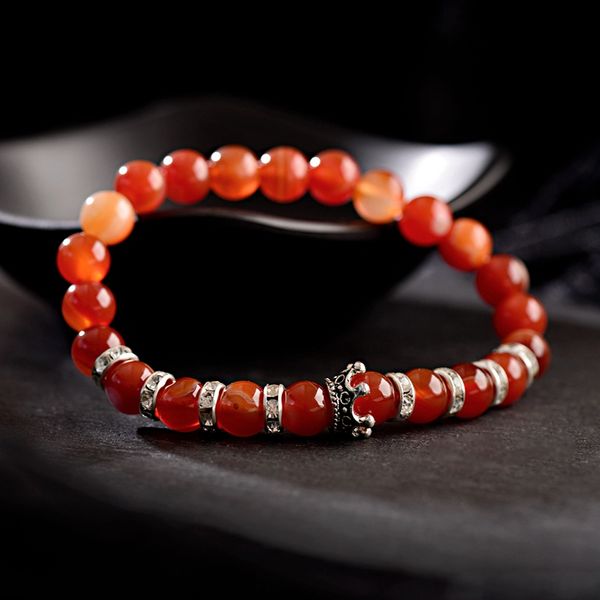 beaded, strands fashion dark red natural stone beads bracelet design silver color crown stretch bracelets bangles women men, Black
beaded, strands fashion dark red natural stone beads bracelet design silver color crown stretch bracelets bangles women men, Black