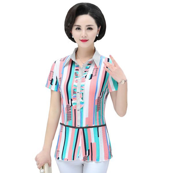basic short sleeve t-shirt for women stripe camiseta 2020 summer new middle age mother clothes turn-down collar pullover, White
basic short sleeve t-shirt for women stripe camiseta 2020 summer new middle age mother clothes turn-down collar pullover, White
