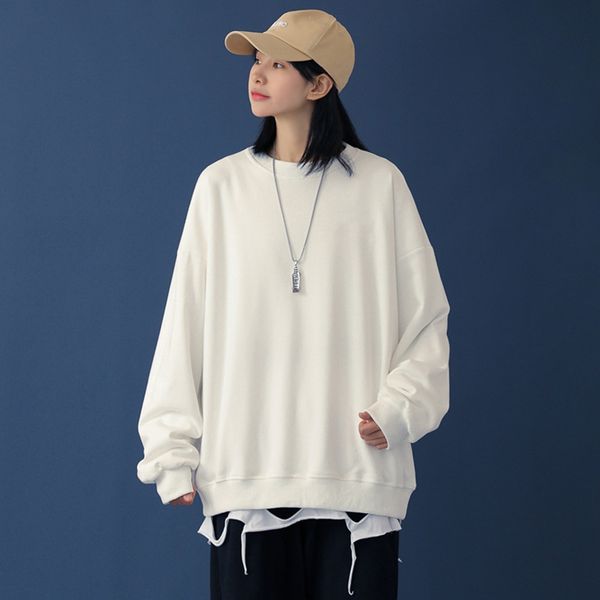 neutral style autumn new men's and women's large pulloversweater pullover size solid color round neck pullover korean style loose, Black
neutral style autumn new men's and women's large pulloversweater pullover size solid color round neck pullover korean style loose, Black