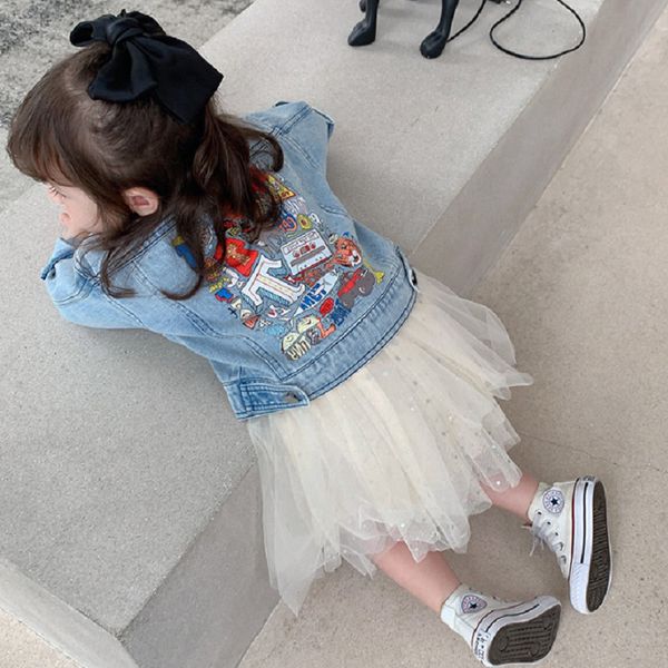2020 girls autumn cute cartoon jeans coat baby kids children denim jacket, Blue;gray
2020 girls autumn cute cartoon jeans coat baby kids children denim jacket, Blue;gray