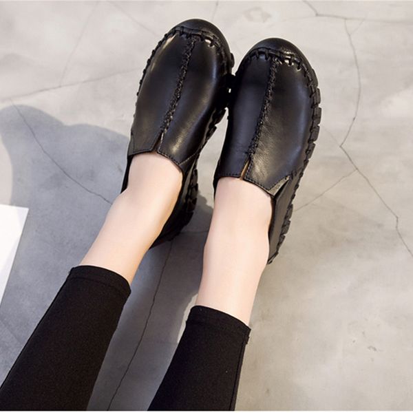 tilocow casual genuine leather women flat with solid shoes woman sewing round toe slip on flat shoes female sewing loafers, Black
tilocow casual genuine leather women flat with solid shoes woman sewing round toe slip on flat shoes female sewing loafers, Black