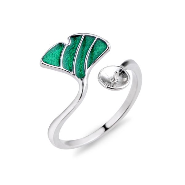 green ginkgo leaf ring semi-finished mountings 925 sterling silver opening band ring for women 5 pieces, Slivery;crystal
green ginkgo leaf ring semi-finished mountings 925 sterling silver opening band ring for women 5 pieces, Slivery;crystal