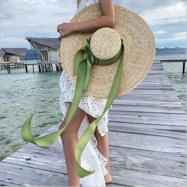 wzcx bow ribbon wide brim shade new fashion straw hat outdoor solid color flat women summer cap beach hat, Blue;gray
wzcx bow ribbon wide brim shade new fashion straw hat outdoor solid color flat women summer cap beach hat, Blue;gray