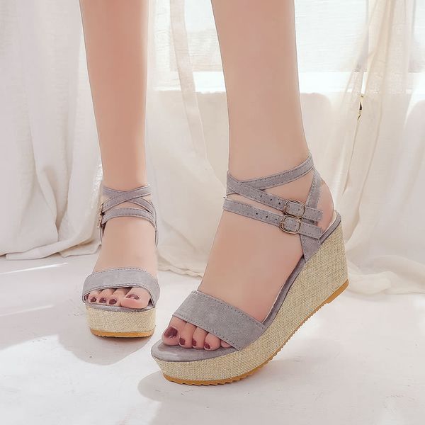 peep toe fashion rome platform wedges sandals women cross-strap solid buckle ladies shoes high casual front rear strap sandals, Black
peep toe fashion rome platform wedges sandals women cross-strap solid buckle ladies shoes high casual front rear strap sandals, Black