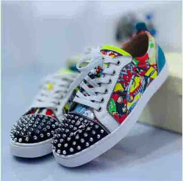 brand-new low junior spikes red bottom sneakers shoes graffiti patent leather round-toe casual outdoor studs wedding party, Black
brand-new low junior spikes red bottom sneakers shoes graffiti patent leather round-toe casual outdoor studs wedding party, Black