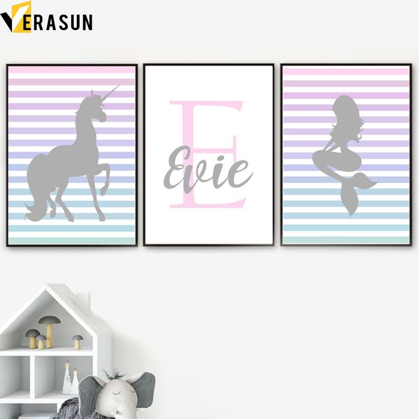 cartoon unicorn mermaid custom name wall art canvas painting nordic posters and prints animal wall pictures for kids room decor
cartoon unicorn mermaid custom name wall art canvas painting nordic posters and prints animal wall pictures for kids room decor