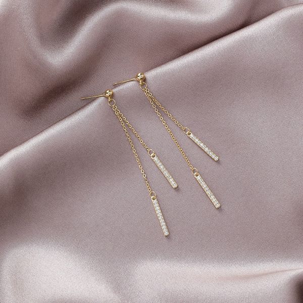 dangle & chandelier trendy crystal drop women earrings simple fashionable long tasseled jewelry, Silver
dangle & chandelier trendy crystal drop women earrings simple fashionable long tasseled jewelry, Silver