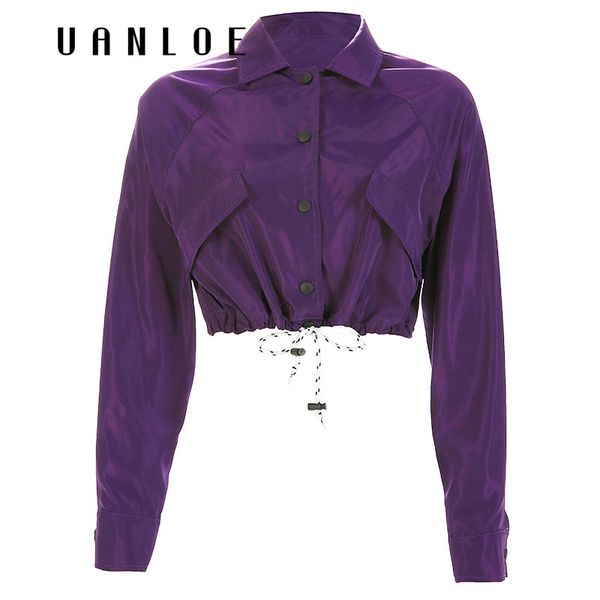 women cropped turn-down collar jackets single breasted adjustable waist jacket 2020 streetwear loose purple windbreaker, Black;brown
women cropped turn-down collar jackets single breasted adjustable waist jacket 2020 streetwear loose purple windbreaker, Black;brown