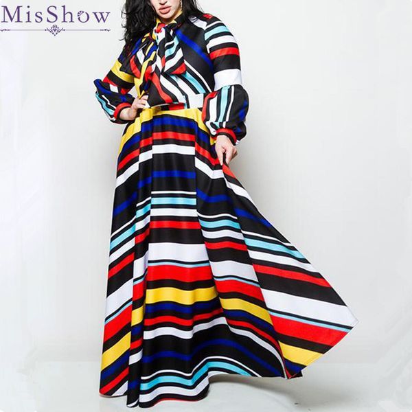party dresses misshow plus size women striped maxi dress with bow autumn winter lantern sleeve colorblocked loose robe femme, White;black
party dresses misshow plus size women striped maxi dress with bow autumn winter lantern sleeve colorblocked loose robe femme, White;black