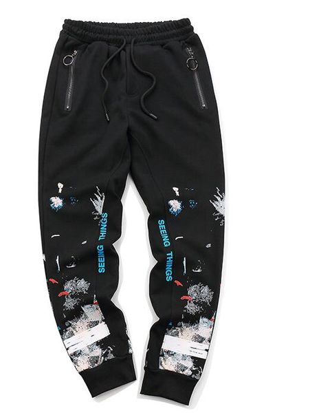 men's designer off track pants palaces snowflake pattern sports casual beam pants hip hop striped stitching fashion trend, Black
men's designer off track pants palaces snowflake pattern sports casual beam pants hip hop striped stitching fashion trend, Black