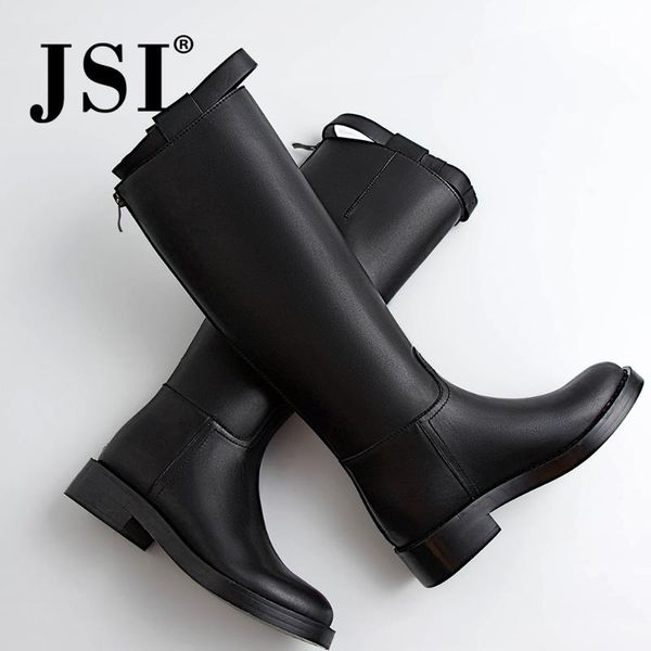 boots jsi women winter knee-high round toe ladies shoes zip square heel med solid genuine leather buckle jo305, Black
boots jsi women winter knee-high round toe ladies shoes zip square heel med solid genuine leather buckle jo305, Black