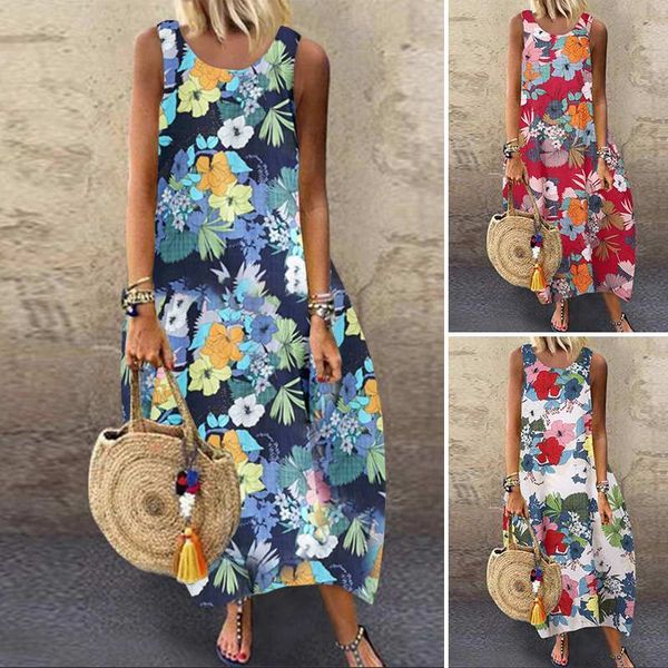 casual dresses plus size women's printed sundress zanzea 2021 bohemian summer maxi dress sleeveless tank vestidos female o neck robe, Black;gray
casual dresses plus size women's printed sundress zanzea 2021 bohemian summer maxi dress sleeveless tank vestidos female o neck robe, Black;gray