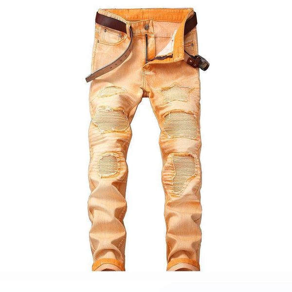 men's distressed motorcycle biker jeans vintage pleated pants slim fit mens moto denim hip hop punk streetwear for men 6#, Blue
men's distressed motorcycle biker jeans vintage pleated pants slim fit mens moto denim hip hop punk streetwear for men 6#, Blue