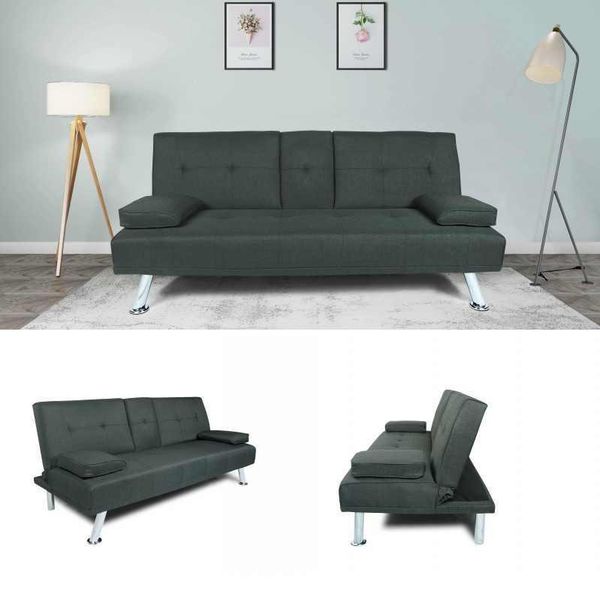 us stock,futon sofa bed sleeper dark grey fabric with pillow cushion multifunctional living room sofa w22303581
us stock,futon sofa bed sleeper dark grey fabric with pillow cushion multifunctional living room sofa w22303581