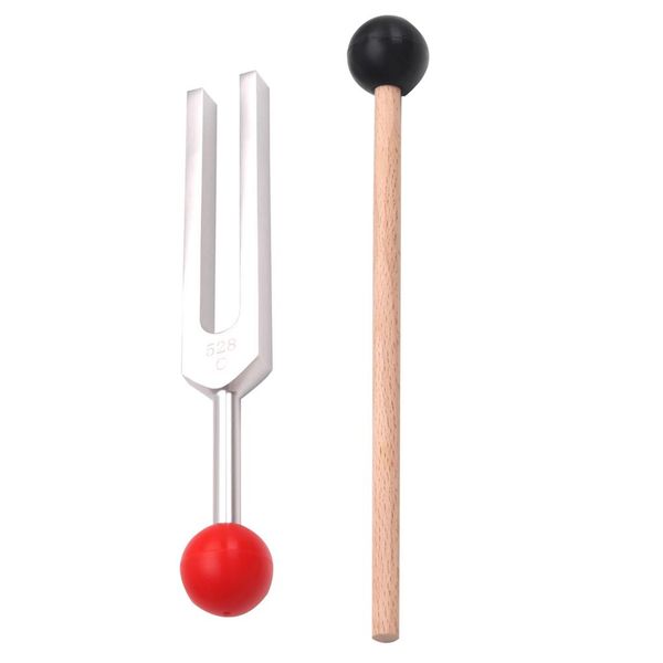 528hz aluminum tuning fork with mallet hammer ball musical instruments sound tool set
528hz aluminum tuning fork with mallet hammer ball musical instruments sound tool set