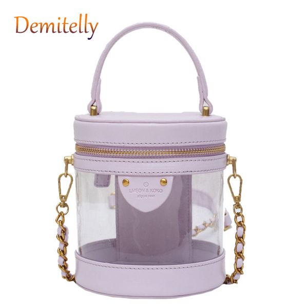 transparent large capacity women's bucket handbag personality metal rivet ladies wallet fashion pvc chain shoulder diagonal bag
transparent large capacity women's bucket handbag personality metal rivet ladies wallet fashion pvc chain shoulder diagonal bag