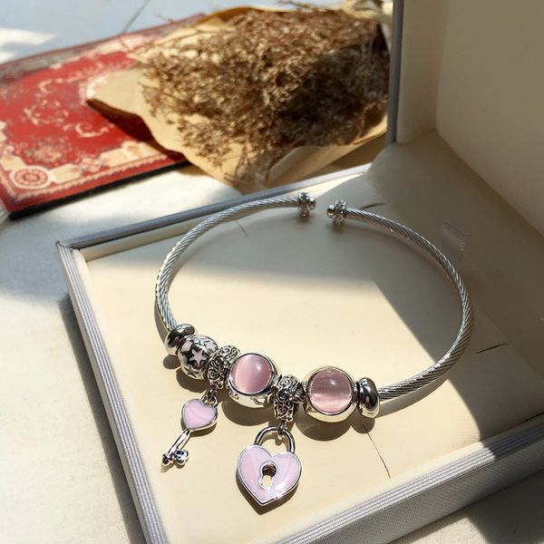 titanium steel moving pendant bracelet charm bracelet love heart key and lock bangle with cat eyes stone for women wedding, Black
titanium steel moving pendant bracelet charm bracelet love heart key and lock bangle with cat eyes stone for women wedding, Black