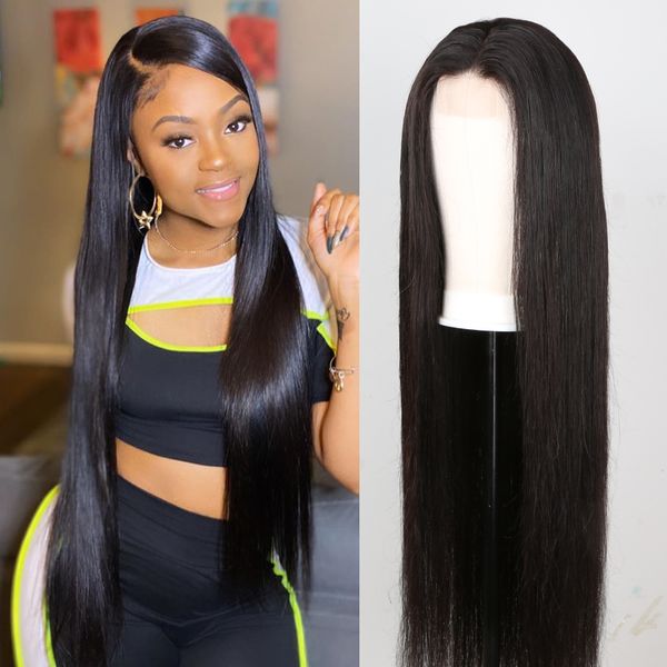2020 13x4 straight human hair lace front wig 26inch brazilian hair remy glueless wig for african women with pre-plucked hair, Black
2020 13x4 straight human hair lace front wig 26inch brazilian hair remy glueless wig for african women with pre-plucked hair, Black