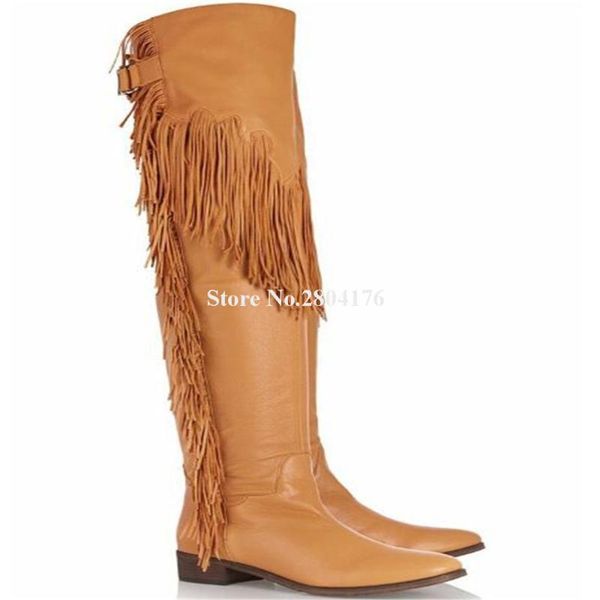 women winter fashion round toe over knee tassels flat boots big size fringes long flat boots winter new, Black
women winter fashion round toe over knee tassels flat boots big size fringes long flat boots winter new, Black