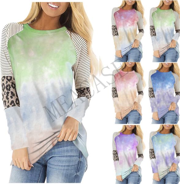 women clothes t shirt striped tie-dye color long sleeve trendy t-shirt patchwork color autumn winter sports casual sale d81101, White
women clothes t shirt striped tie-dye color long sleeve trendy t-shirt patchwork color autumn winter sports casual sale d81101, White