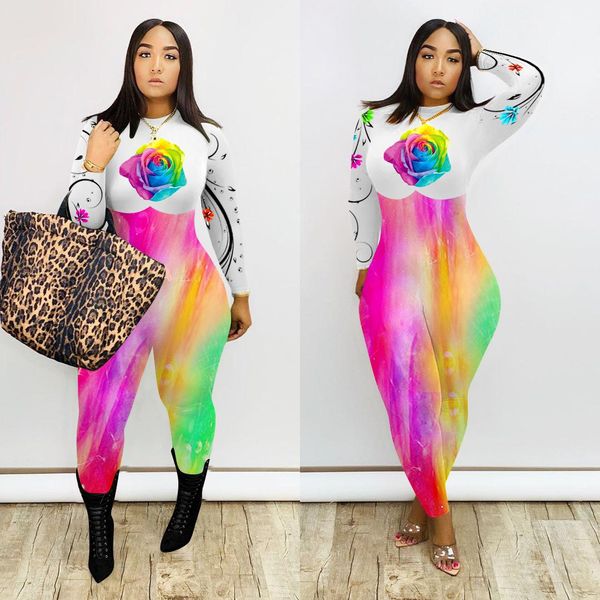 sleeve floral print rompers mid waist fashion slim ladies clothing womens designer jumpsuits spring autumn long, Black;white
sleeve floral print rompers mid waist fashion slim ladies clothing womens designer jumpsuits spring autumn long, Black;white