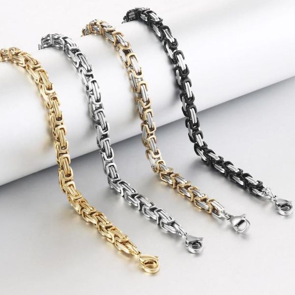 5pcs/lot 5mm black gold silver color byzantine chain mens bracelet stainless steel chains bracelet for boys dropshipping jewelry
5pcs/lot 5mm black gold silver color byzantine chain mens bracelet stainless steel chains bracelet for boys dropshipping jewelry