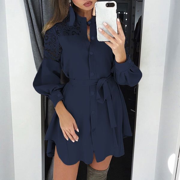 casual dresses fashion summer shirt dress women's lace stiching sundress zanzea 2021 long sleeve mini vestidos female tunic robe oversi, Black;gray
casual dresses fashion summer shirt dress women's lace stiching sundress zanzea 2021 long sleeve mini vestidos female tunic robe oversi, Black;gray