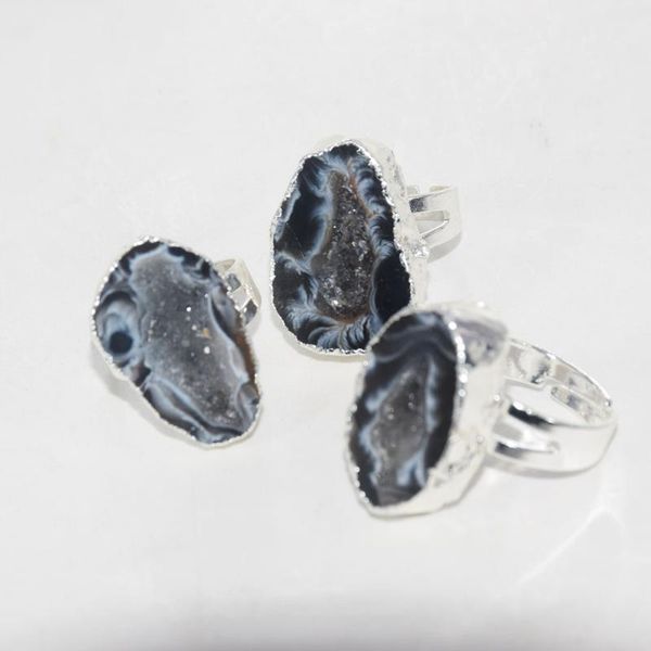 fashion jewelry natural geode druzy stone rings femme 2020 black raw slice simple energy adjustable rings for women as gifts, Golden;silver
fashion jewelry natural geode druzy stone rings femme 2020 black raw slice simple energy adjustable rings for women as gifts, Golden;silver