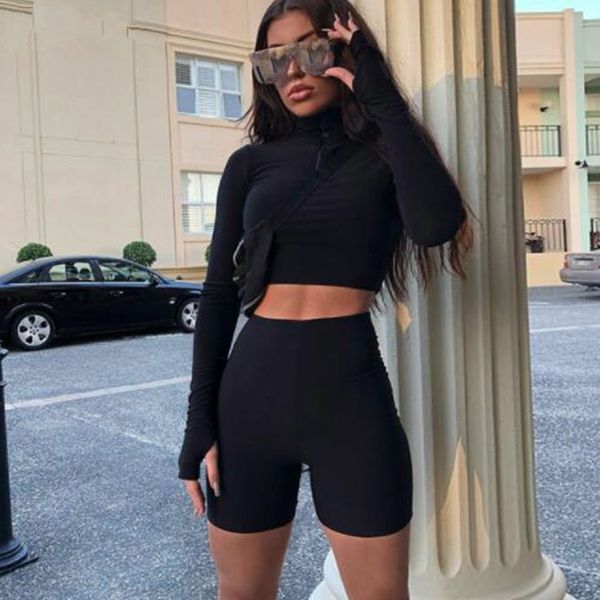 sportswear women clothing fluorescent color two pieces skinny suit slim fitness zipper shorts and bag hip shorts set, White
sportswear women clothing fluorescent color two pieces skinny suit slim fitness zipper shorts and bag hip shorts set, White