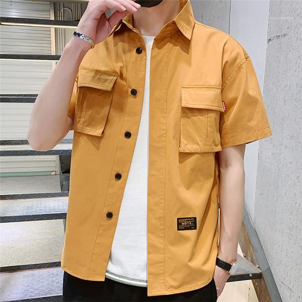 casual shirts lapel neck short sleeve men summer shirts with pocket fashion loose man cargo shirts clothing plus size mens, White;black
casual shirts lapel neck short sleeve men summer shirts with pocket fashion loose man cargo shirts clothing plus size mens, White;black