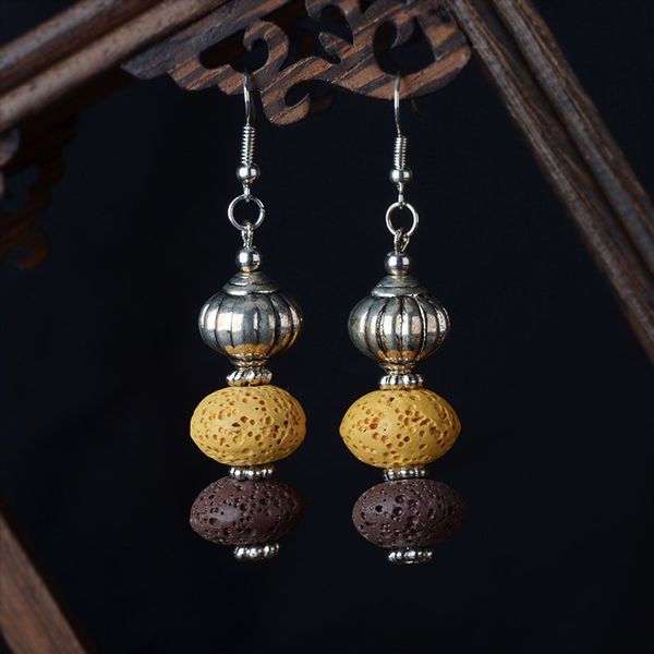 original handmade lavajewelry colorful volcano earrings short ancient folk style earrings retro women's earrings, Silver
original handmade lavajewelry colorful volcano earrings short ancient folk style earrings retro women's earrings, Silver