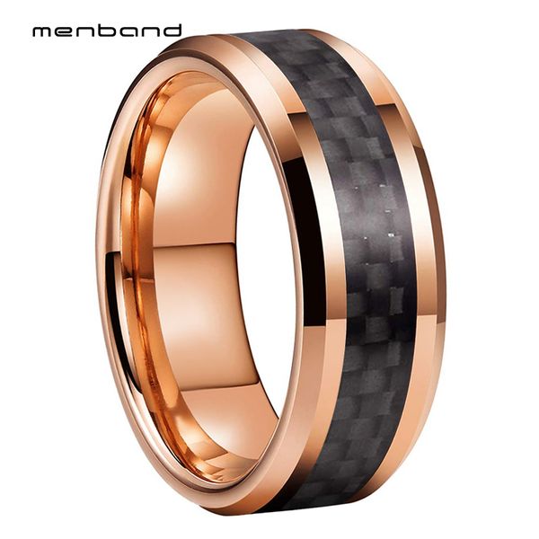men women wedding band rose gold tungsten ring with black cabon fiber inlay 8mm ring box available, Golden;silver
men women wedding band rose gold tungsten ring with black cabon fiber inlay 8mm ring box available, Golden;silver