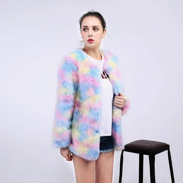 jaycosin women winter coat shaggy faux fur jacket colorful rainbow print long sleeve streetwear multicolor short loose coat 1104, Black
jaycosin women winter coat shaggy faux fur jacket colorful rainbow print long sleeve streetwear multicolor short loose coat 1104, Black