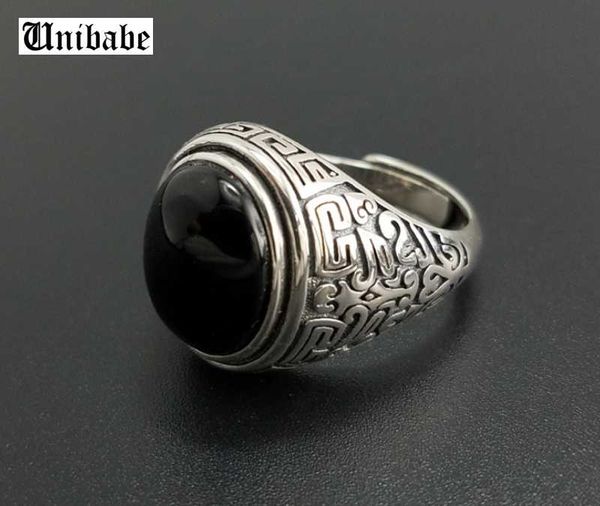 real 925 silver black garnet s925 ring for men male geometric patterns fashion open size s925 ring sterling thai silver jewelry, Golden;silver 
real 925 silver black garnet s925 ring for men male geometric patterns fashion open size s925 ring sterling thai silver jewelry, Golden;silver