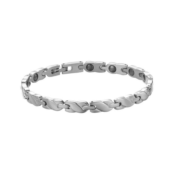 women healthy jewelry magnetic bracelet for women power germanium magnets bracelets bangles in stainless steel, Black
women healthy jewelry magnetic bracelet for women power germanium magnets bracelets bangles in stainless steel, Black